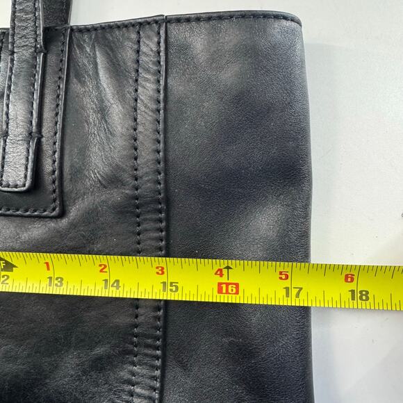 FOSSIL EMMA TOTE Top Zipper Black Hand Bag Strap Soft Leather - Picture 6 of 9